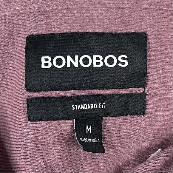 Bonobos Medium Soft Jersey Button Front Shirt Pale Red Poly Cotton Blend - Picture 3 of 6